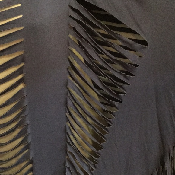 Vocal Denim Blue Laser Cut Poncho very unique - Picture 4 of 11